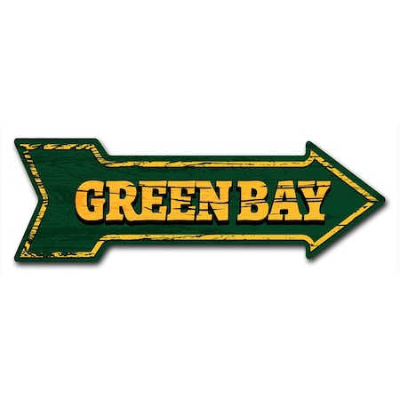 Signmission Green Bay Arrow Decal Funny Home Decor 18in Wide D-A-999838